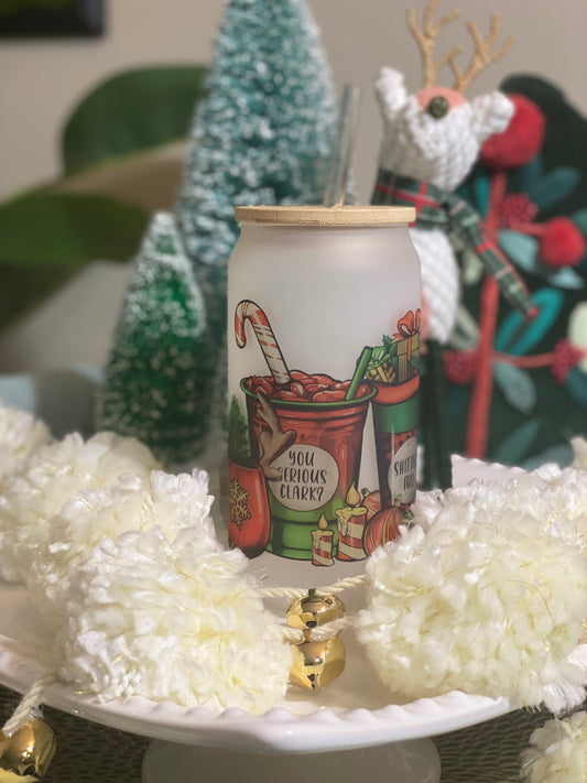 Christmas Vacation Frosted Glass Can Tumbler
